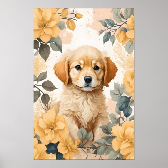 Cute Baby Animals | Golden Retriever Puppy  Poster (Front)