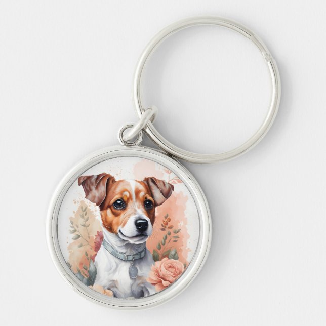 Cute Baby Animals | Jack Russell Terrier Puppy Key Ring (Front)