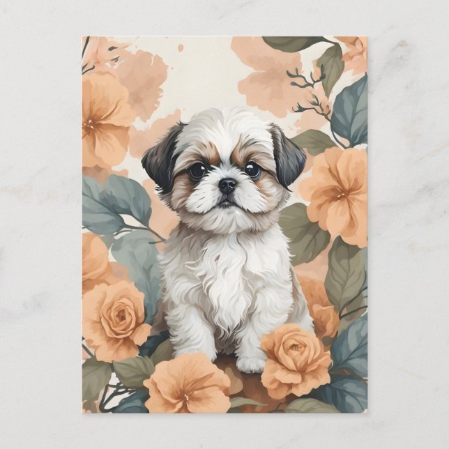 Cute Baby Animals - Shih Tzu Puppy Postcard (Front)