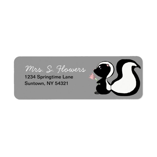 Cute Baby Animals Skunk Return Address Labels (Front)