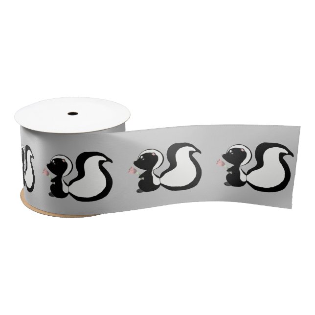 Cute Baby Animals Skunk Satin Ribbon (Spool)
