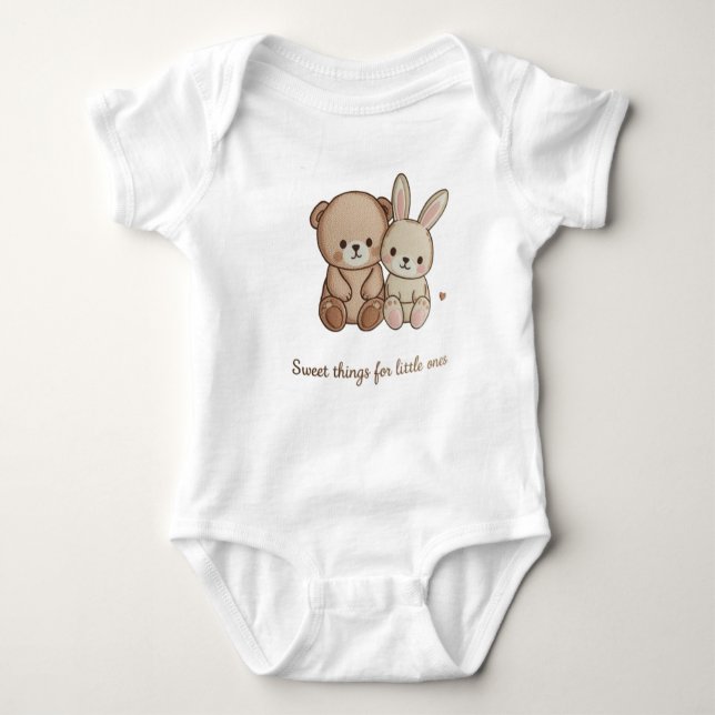 Cute Baby Animals Sweatshirt Baby Bodysuit (Front)