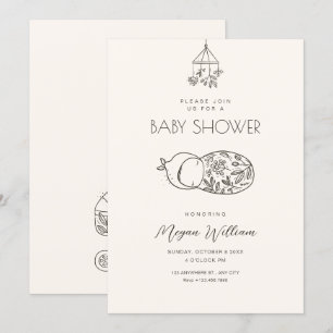 Cute baby art invitation