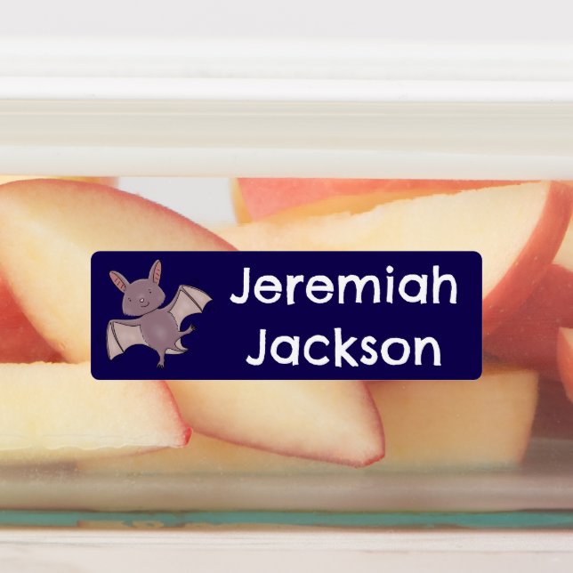 Cute baby bat flying at night cartoon personalised (Affixed)