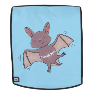 Cute baby bat flying cartoon illustration backpack