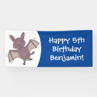 Cute baby bat flying cartoon illustration