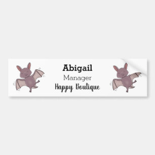 Cute baby bat flying cartoon illustration bumper sticker