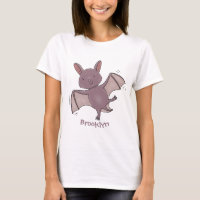 Cute baby bat flying cartoon illustration