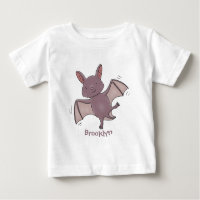 Cute baby bat flying cartoon illustration
