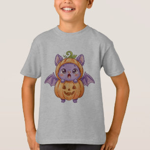 Cute Baby Bat in Pumpkin Costume Halloween  T-Shirt