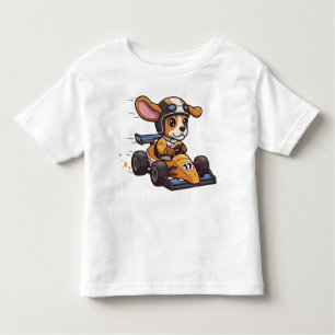 Cute Baby Beagle Race Car Driver Toddler T-Shirt