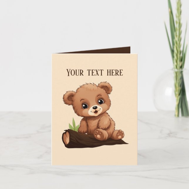 Cute baby bear add text any purpose  card (Front)
