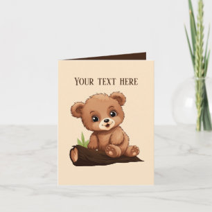 Cute baby bear add text any purpose  card