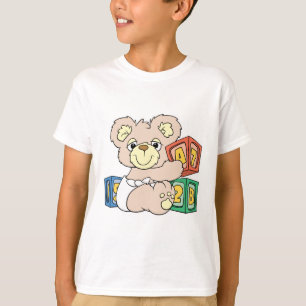 Cute Baby Bear and Blocks T-Shirt
