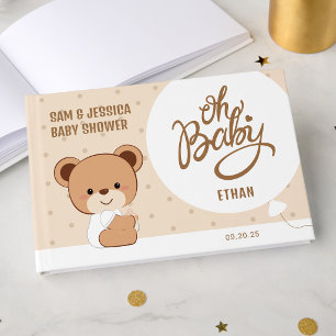 Cute Baby Bear Baby Shower Guest Book