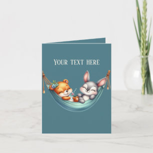 Cute baby bear bunny add text any purpose card