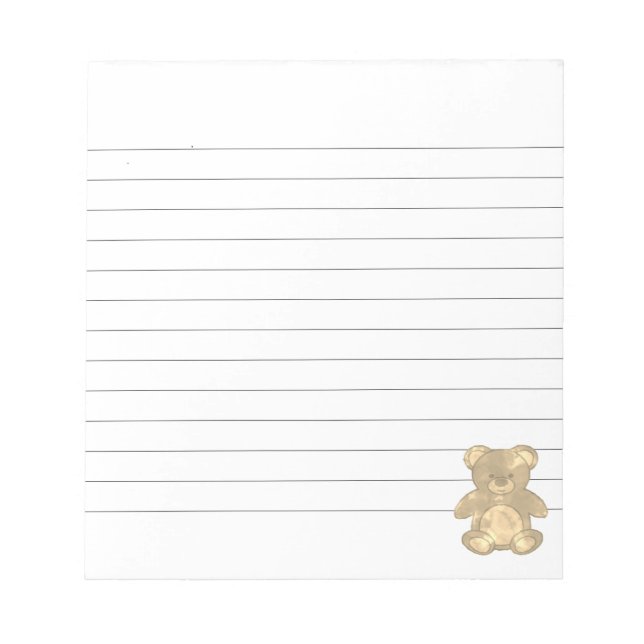 Cute Baby Bear Custom  Notepad (Front)