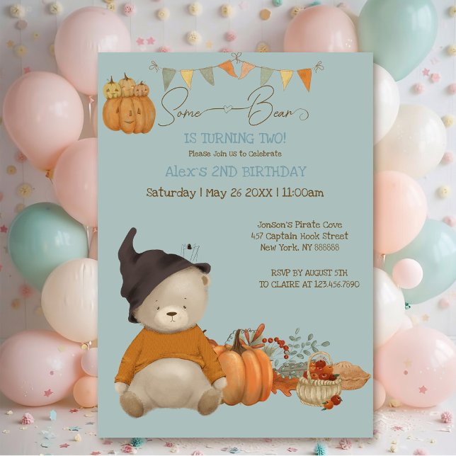 Cute Baby Bear Halloween Birthday Invitation (Creator Uploaded)