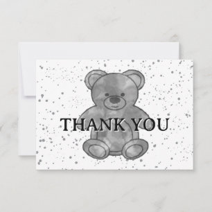 Cute Baby Bear In Black and White Custom Thank You