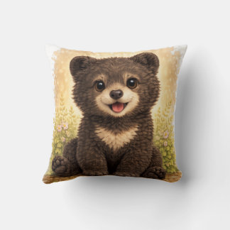 Cute Baby Bear Kawaii Animal Soft Woodland Nursery Cushion