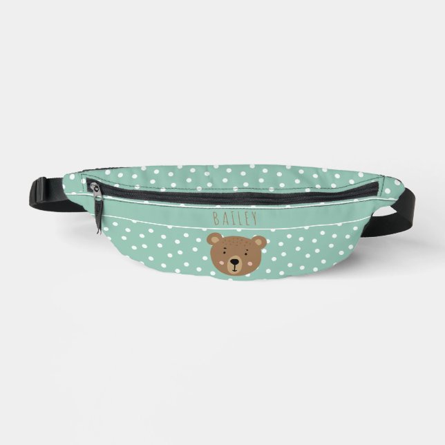 Cute baby bear modern blue bum bags (Front)
