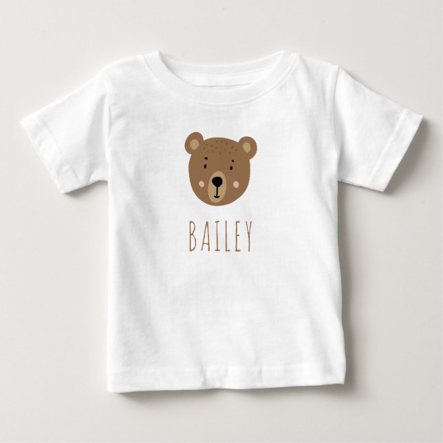 Cute baby bear modern blue T-Shirt (Front)