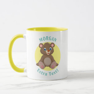 Cute Baby Bear, Personalise Name & Message Mug