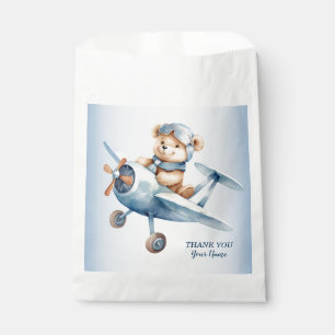 Cute Baby Bear Pilot Blue Aeroplane Beautiful Favour Bags