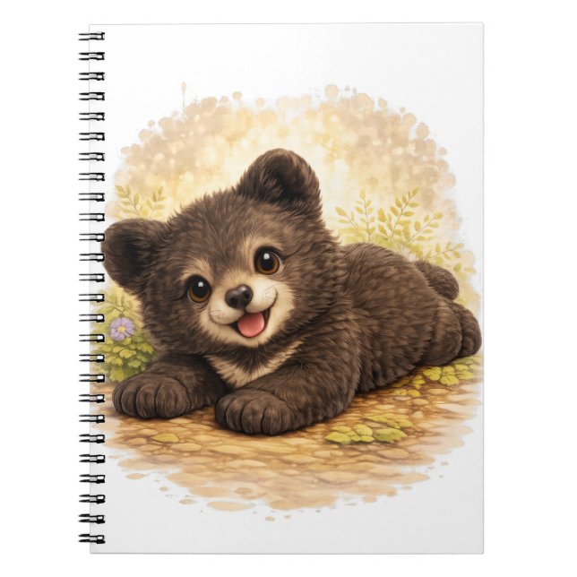 Cute Baby Bear Spiral Notebook Kawaii (Front)