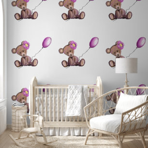 Cute Baby Bear with Balloon Wallpaper