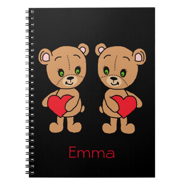 Cute baby bear with hearts  notebook (Front)