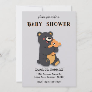Cute Baby Bear with Mum Bear Shower Card