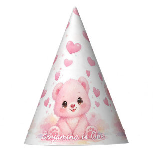 Cute Baby Bears Pink Birthday Pastel Party Hat