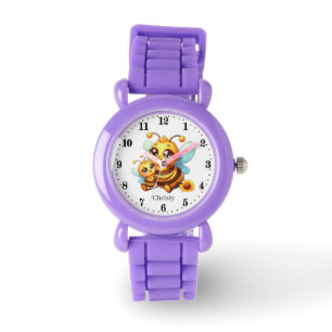 Cute baby bee add name girls watch