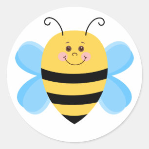 Cute Baby Bee Classic Round Sticker