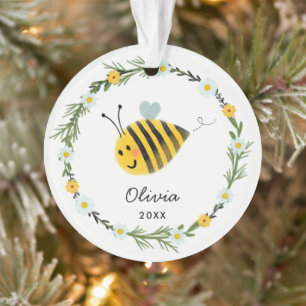Cute Baby Bee First Christmas Ornament