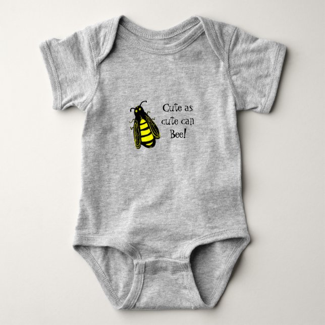 Cute Baby Bee Honeybee with Fun Text Baby Bodysuit (Front)