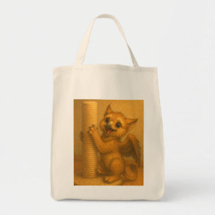 Cute baby big eye gryphon scratching post fantasy tote bag