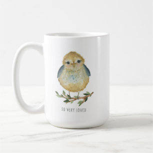 Cute baby bird mug (watercolor)