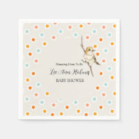 Cute Baby Bird Tiny Flowers Baby Shower