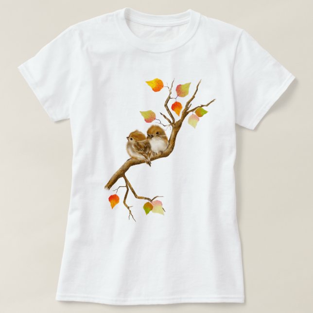 Cute Baby Birds T shirt (Design Front)
