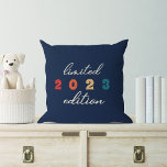 Cute Baby Birth Year Limited Edition Rainbow Cushion<br><div class="desc">Introducing our adorable custom Cute Kids Birth Year Limited Edition Rainbow Throw Pillow! This modern and fun pillow is the perfect addition to any child's bedroom or play area as it features a colourful rainbow design in poppy retro colours that will brighten up any space. But what makes this pillow...</div>