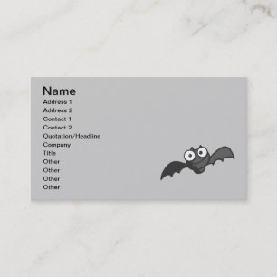 CUTE BABY BLACK BAT CARTOON FLYING HAPPY FUN BUSINESS CARD