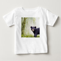 Cute Baby Black Bear Cub T-Shirt for Kids