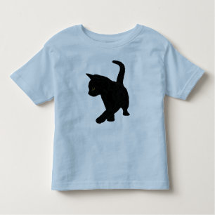 Cute Baby Black Cat Silhouette Tail Held High Toddler T-Shirt