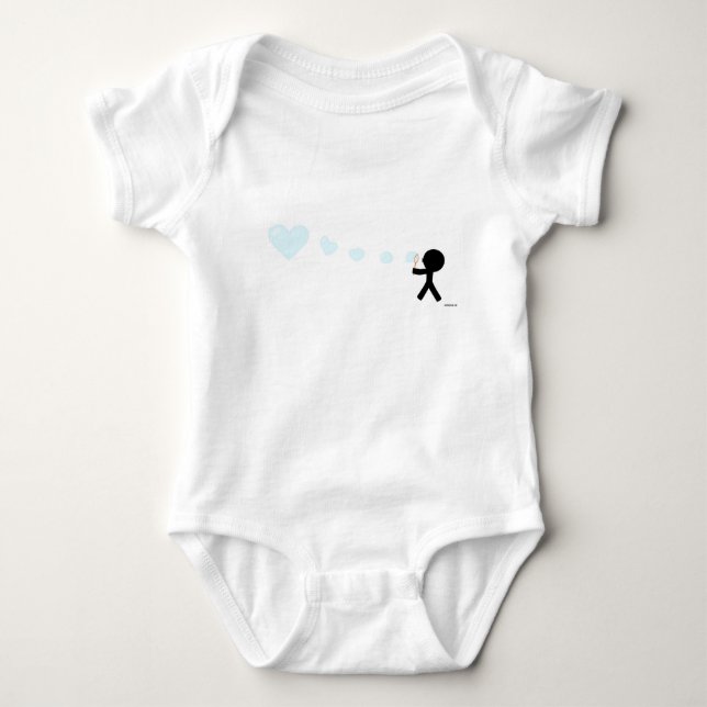 cute baby blowing love bubbles bodysuit (Front)