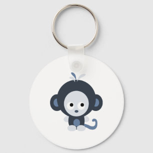 Cute Baby Blue Monkey Key Ring