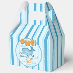 Cute Baby Blue Whale 1st Birthday Favour Box
