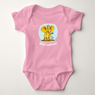 Cute Baby Bodysuit – Hello Sunshine & Elephant