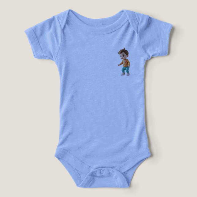 cute baby bodysuit with little character  (Design Front)